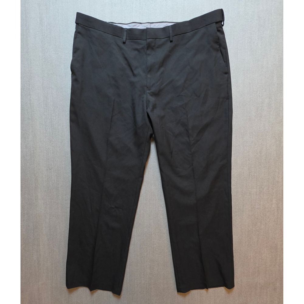 Haggar Dress Pants Men 44x30 Black Premium Stretch Classic Fit 1062695